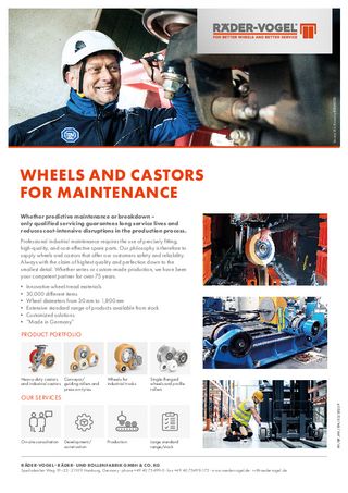 Wheels and castors for maintenance