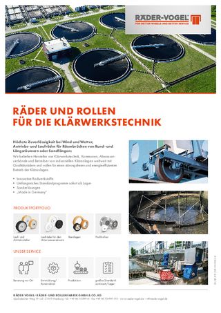 Räder und Rollen für die Klärwerkstechnik